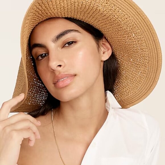 J.Crew Textured Summer Straw Hat – Black